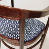 Pair of restored Art Deco style Thonet armchairs in jacquard.