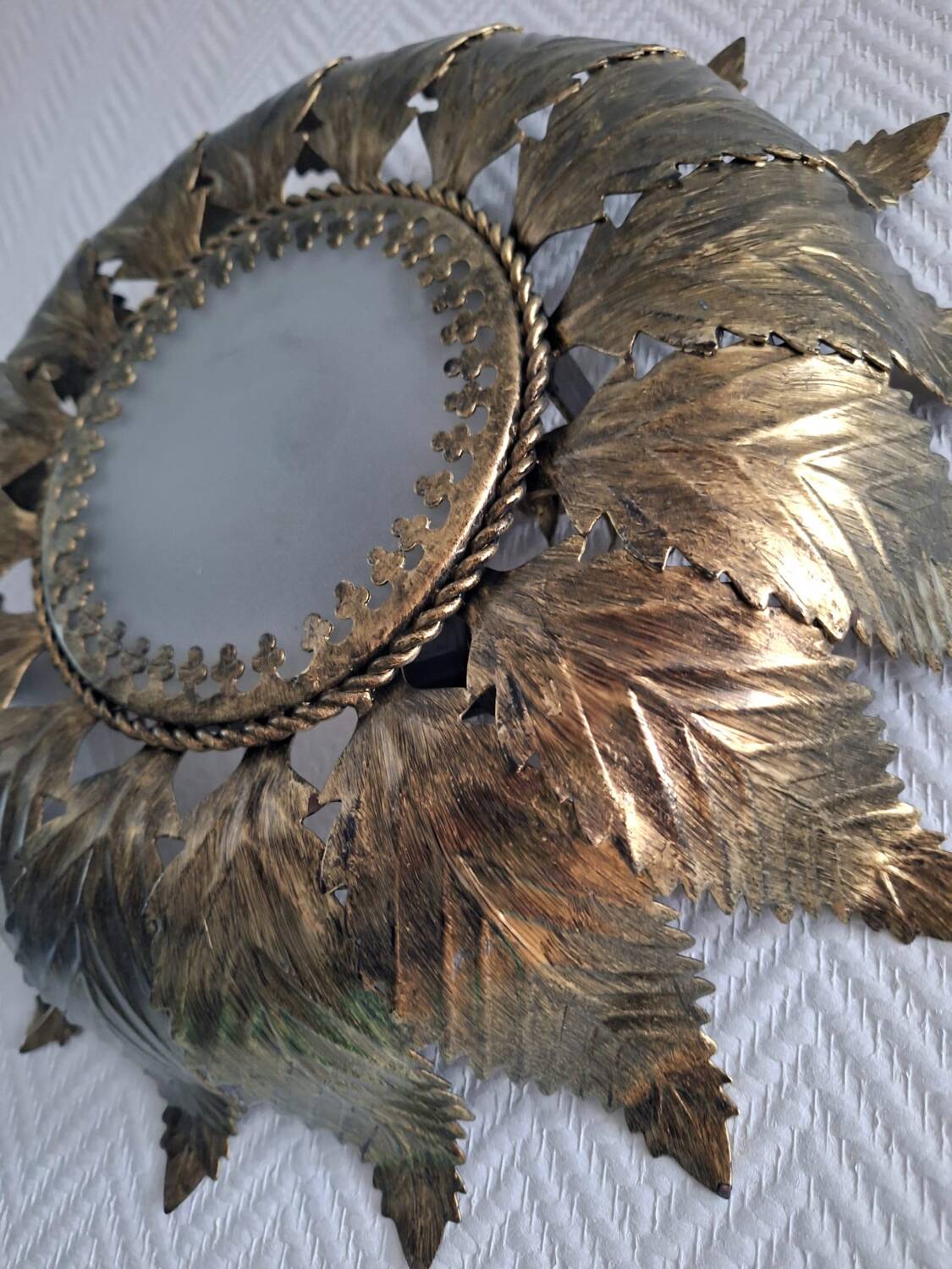 Vintage sun ceiling or wall light, antique sunburst light fixture