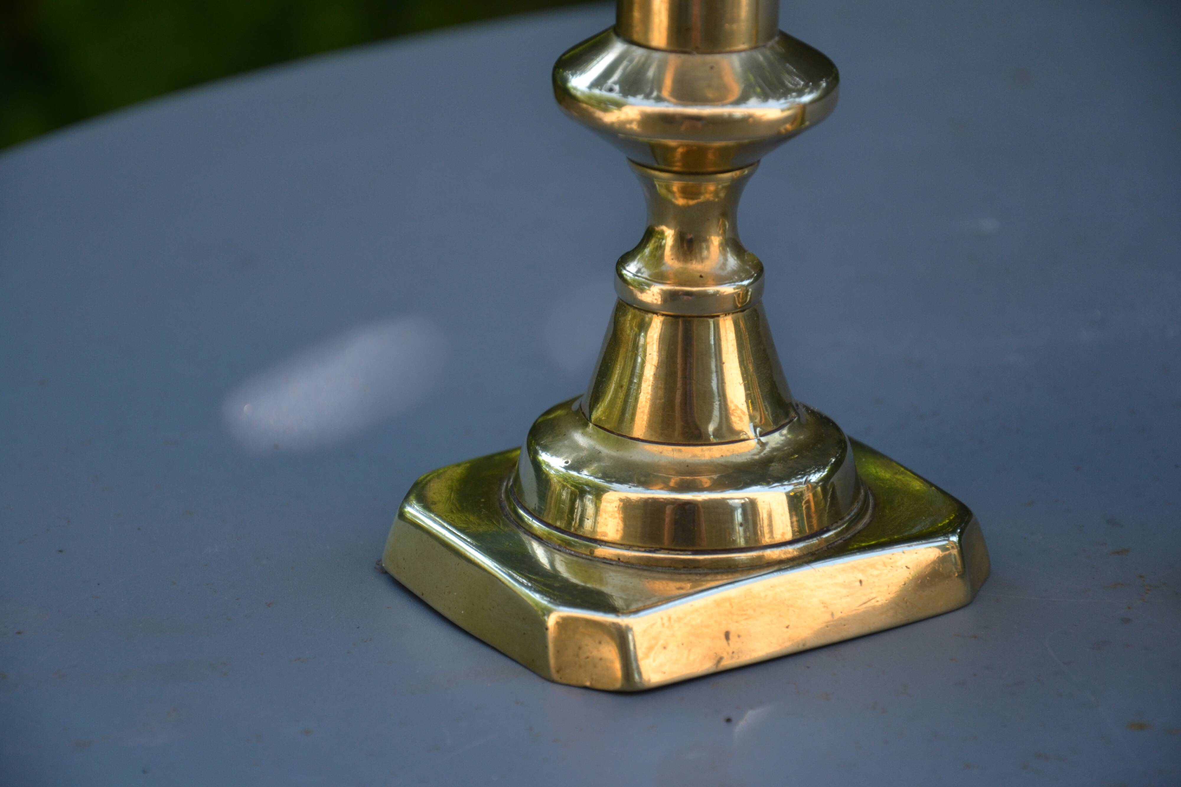 Two modern brass candlesticks
