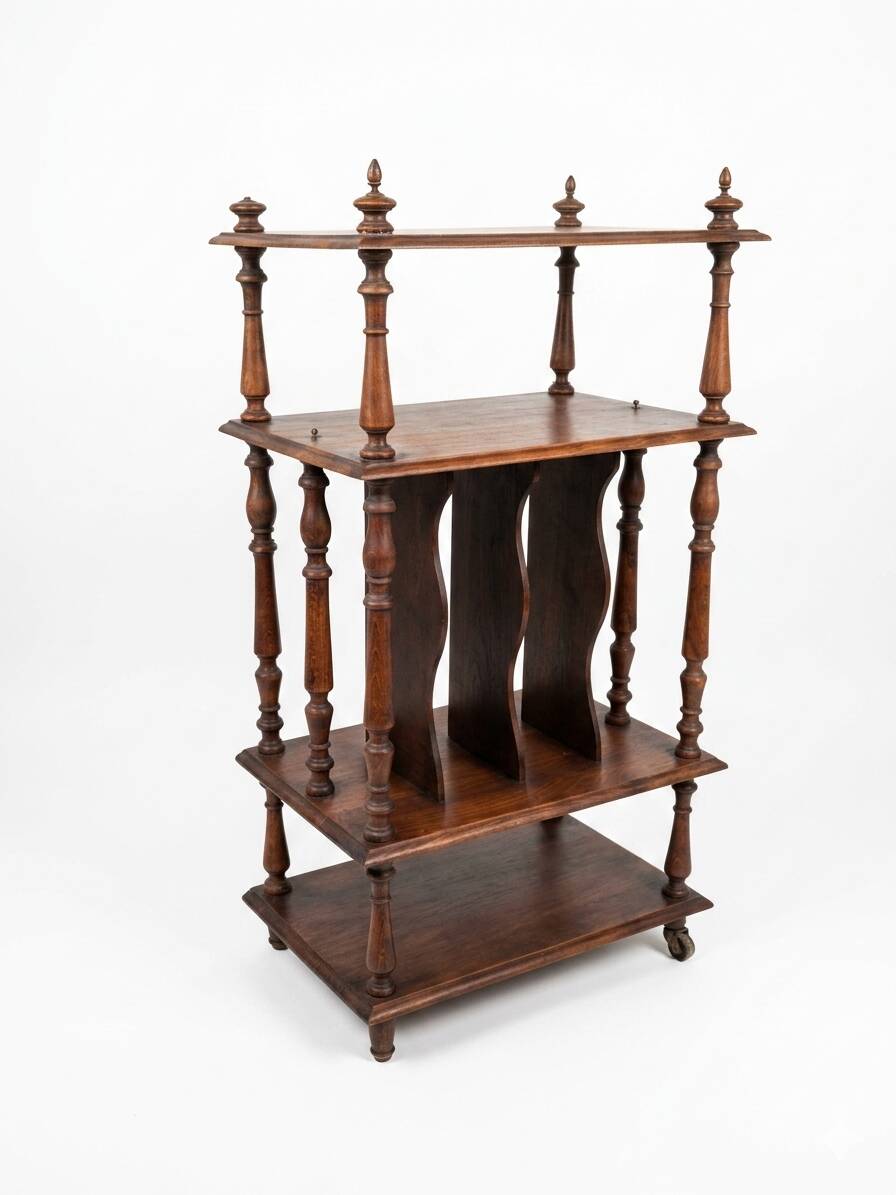 Antique walnut music cabinet