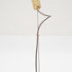 Mid-century smoked glass and brass pendant light