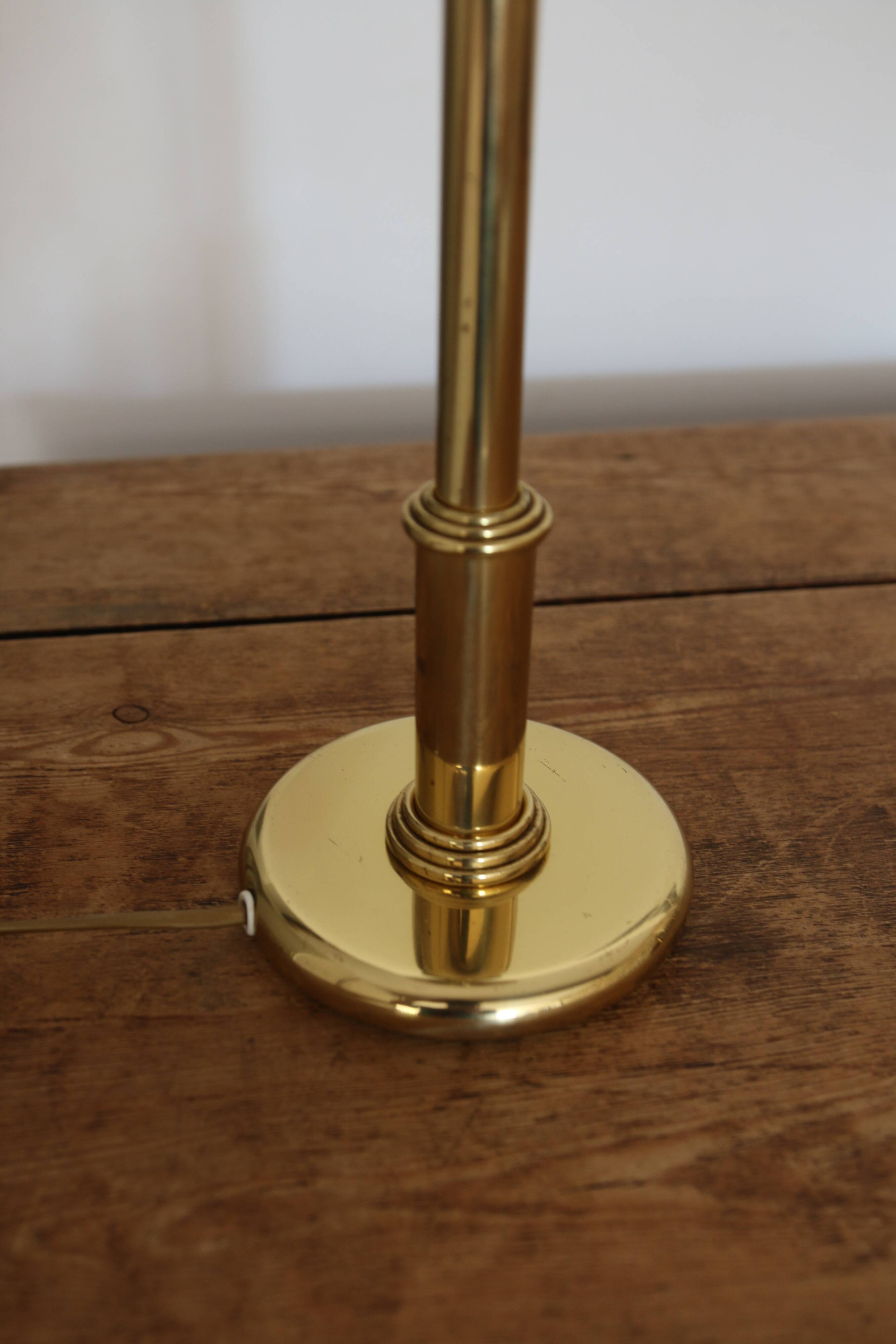 Vintage opaline brass table lamp