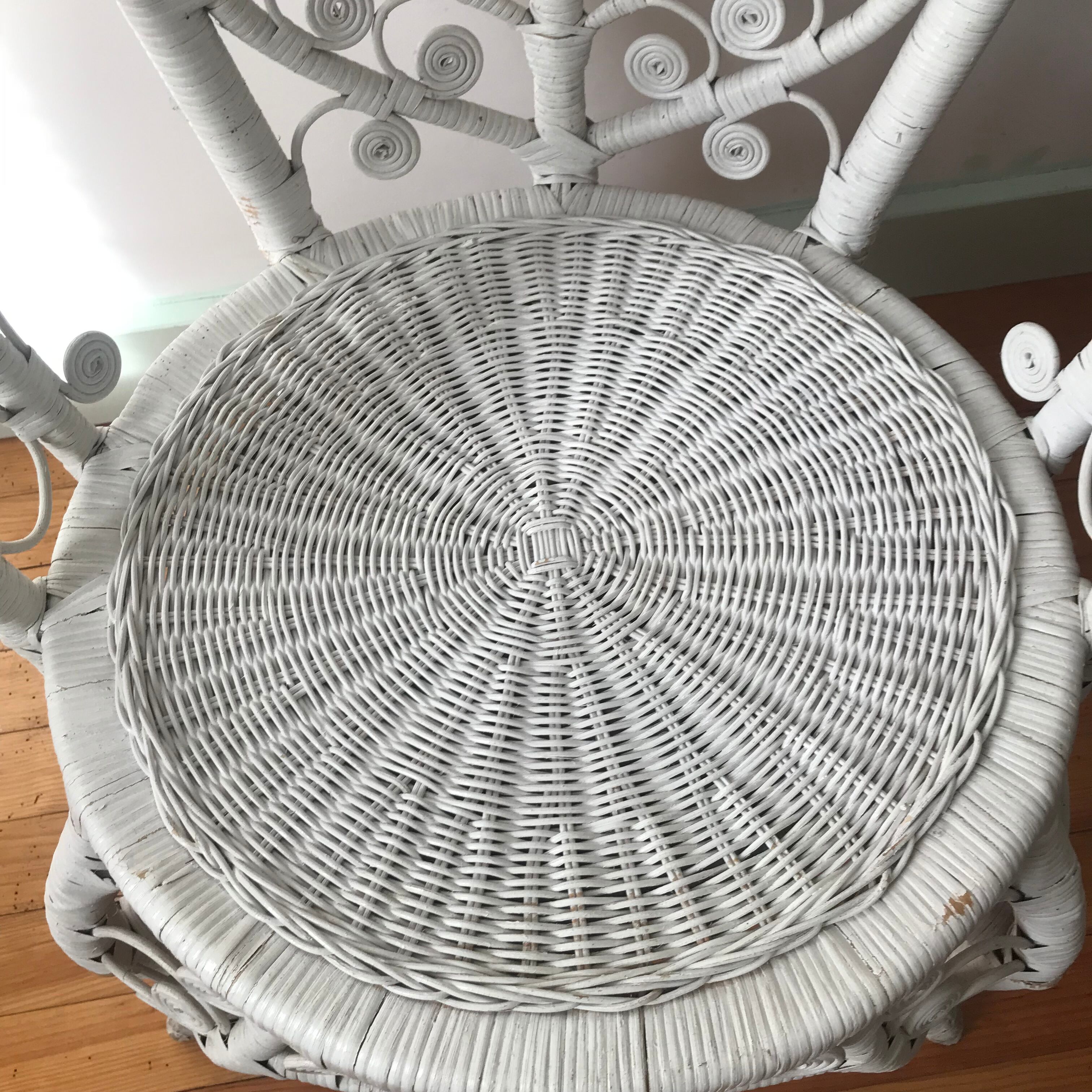 White peacock rattan chair