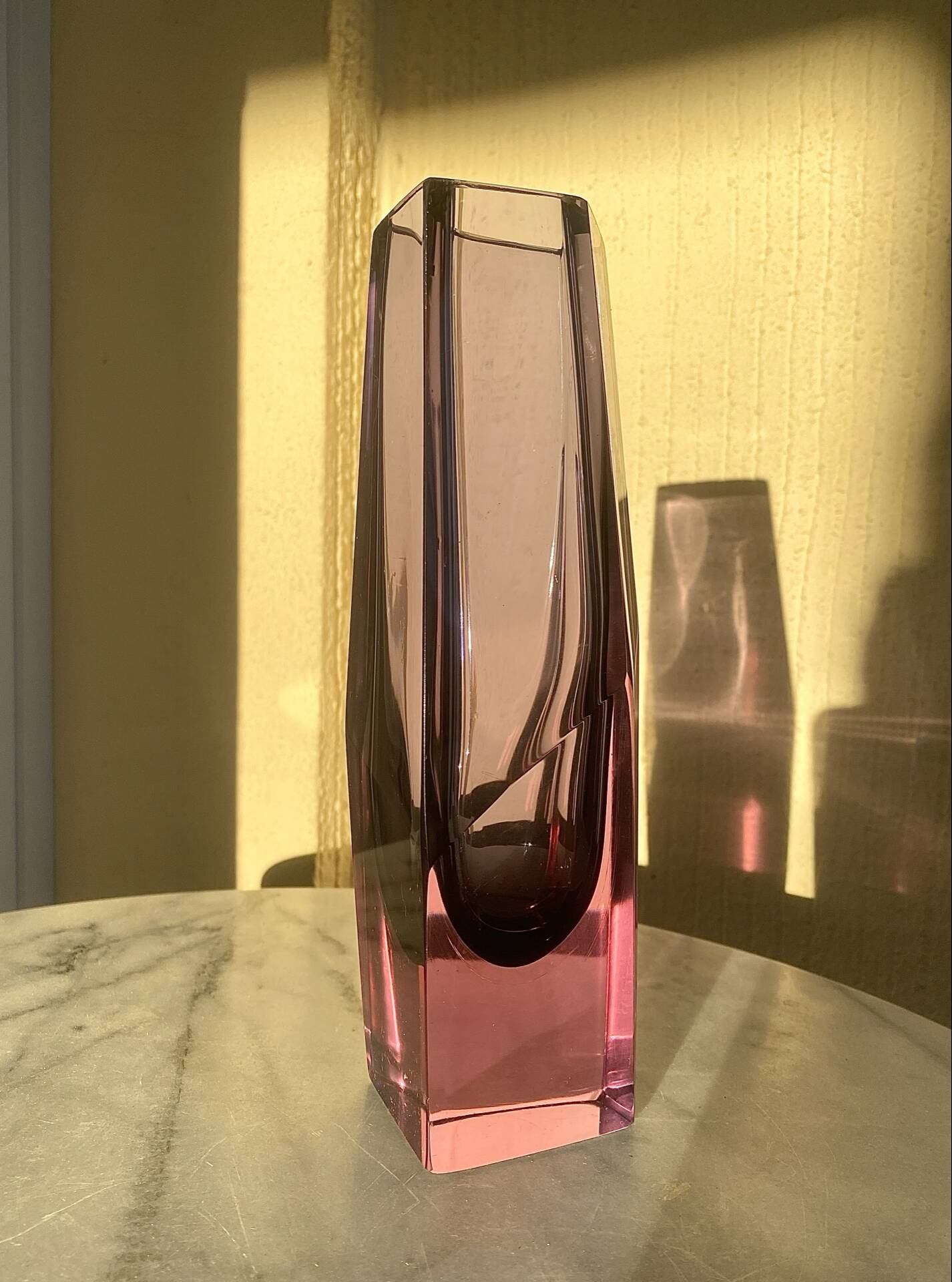 Grand vase murano sommerso 60s verre violine