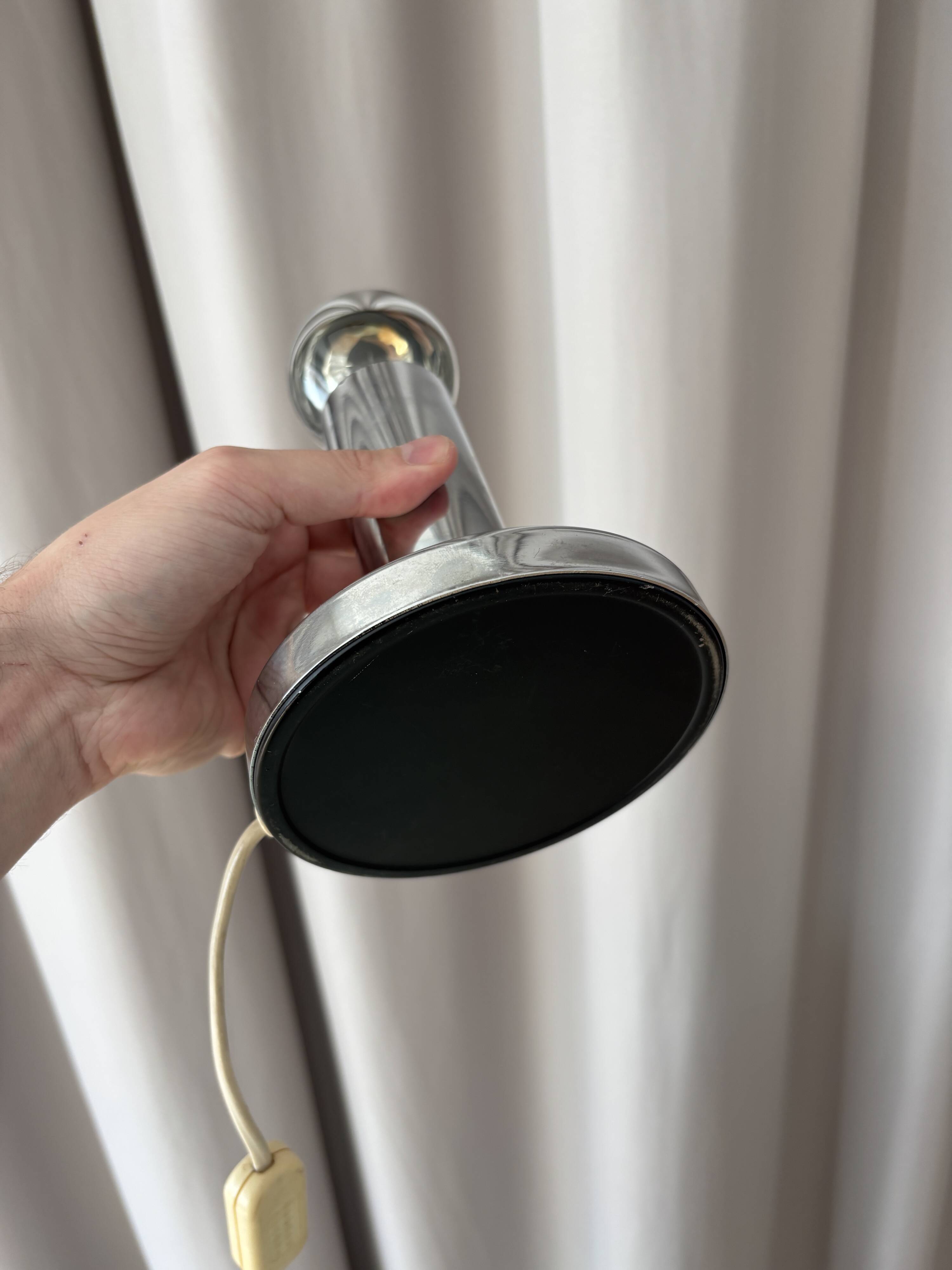 Vintage modernist lamp in chrome – minimalist design