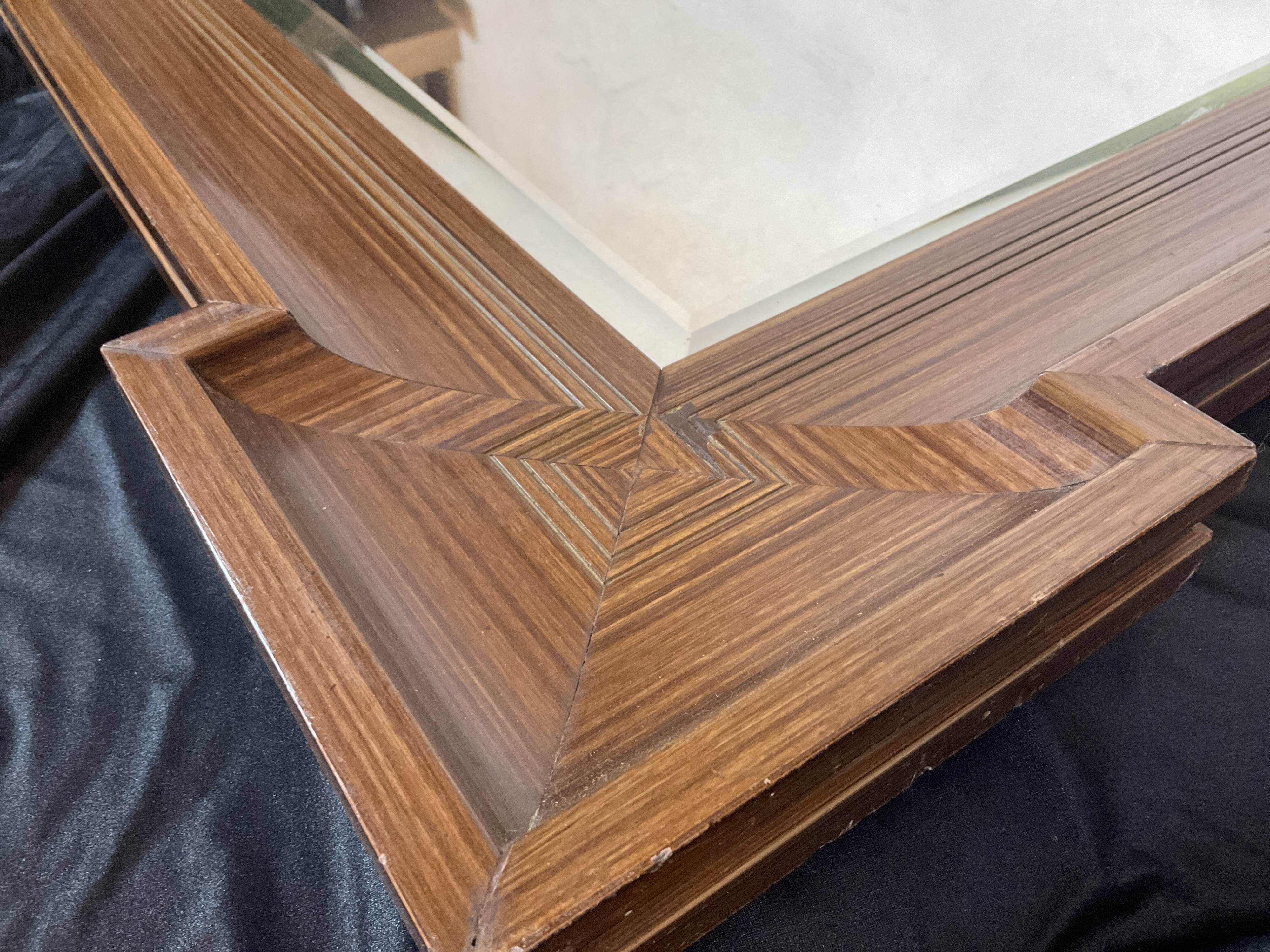 Mirror design art deco in wood geometric shape 58x84cm