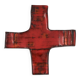 Red and orange ceramic wall cross, 1950s