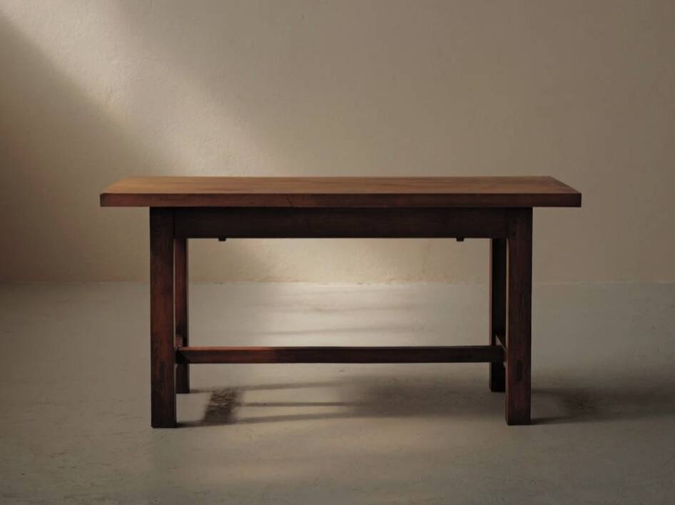 Solid oak farmhouse table, France, around 1950.