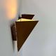 Pair of vintage geometric wall lights, patinated copper, France 1960