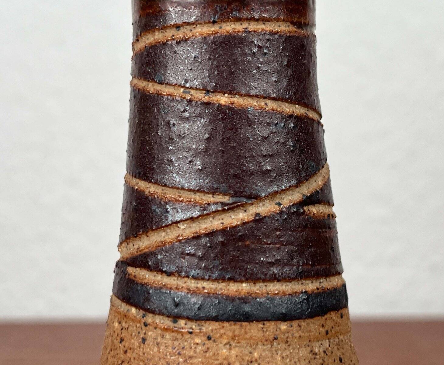 Danish studio pottery candlestick by Tue Poulsen for Tue Keramik, 1960s.