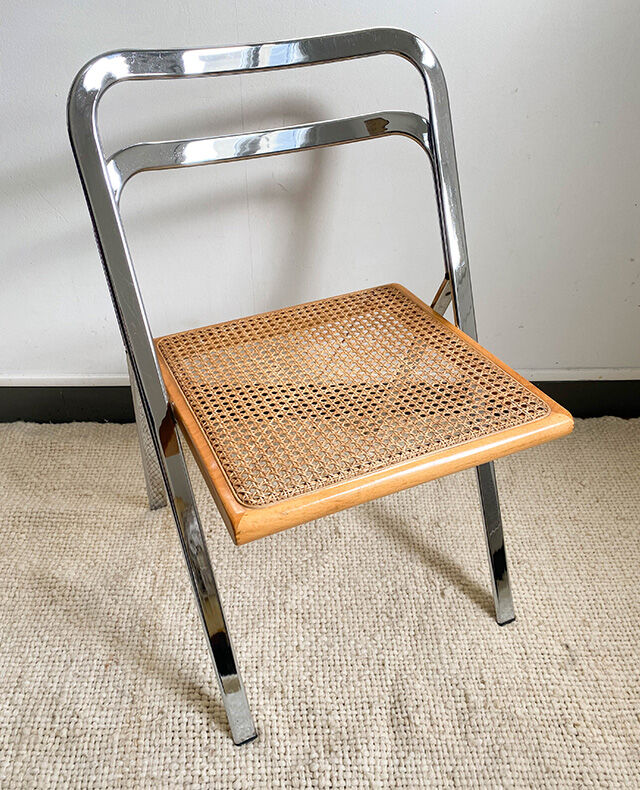 Folding chair cannage Giorgio Cattelan