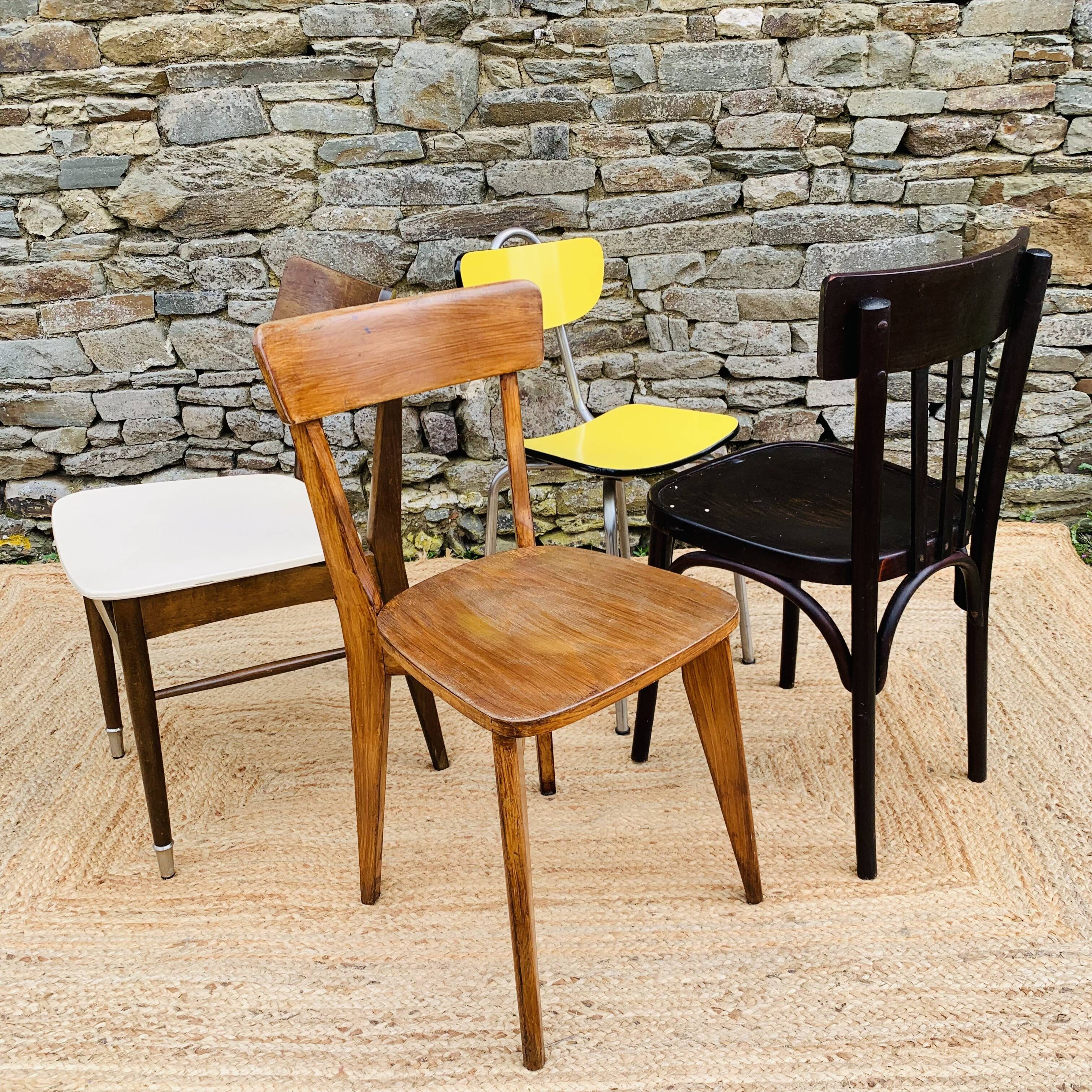 Set of 4 mismatched chairs