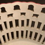 Fruit basket in fine polychrome earthenware KG Lunéville, 1900