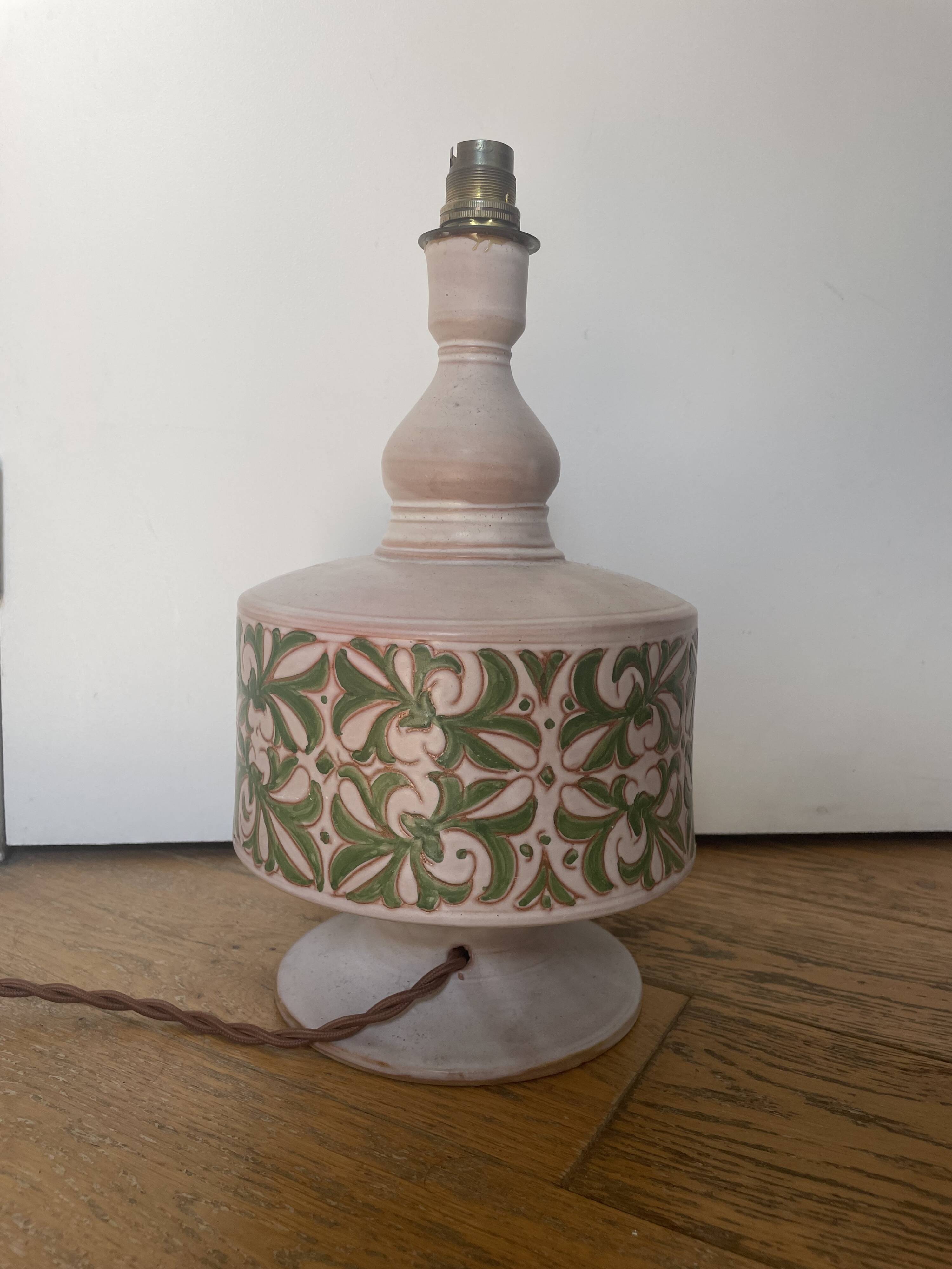 Hand-painted vintage table lamp