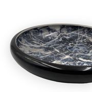 Alvino Bagni, centre de table / vide poche en céramique marbrée noire, ca. 1970