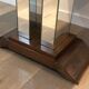 Art Deco centre table with a mirrored eglomisé top in the style of Jules Leleu and Max Ingrand.