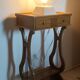 Lyre bedside table, cherry wood, 1960s.
