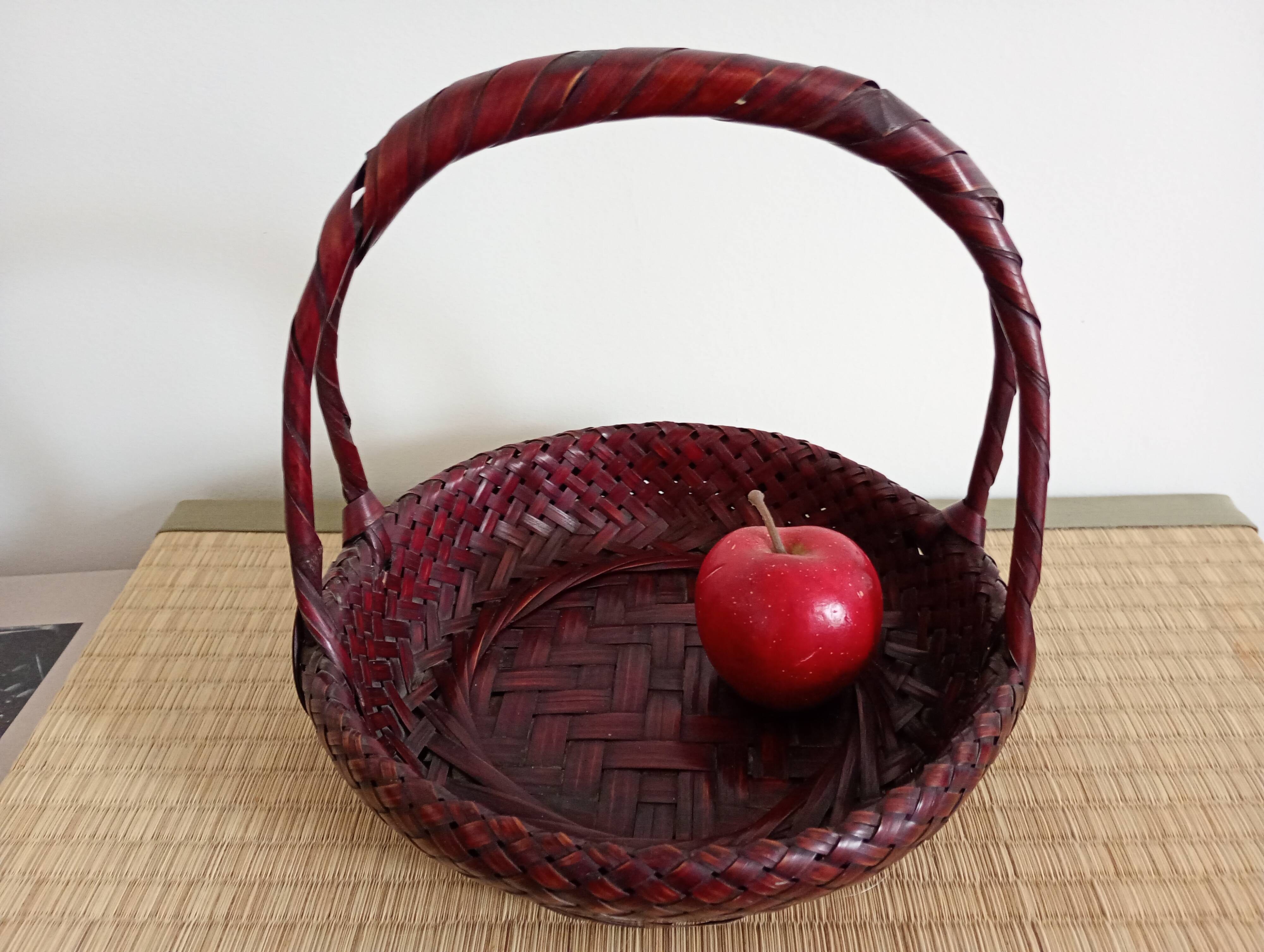 Japanese woven bamboo basket. Ikebana