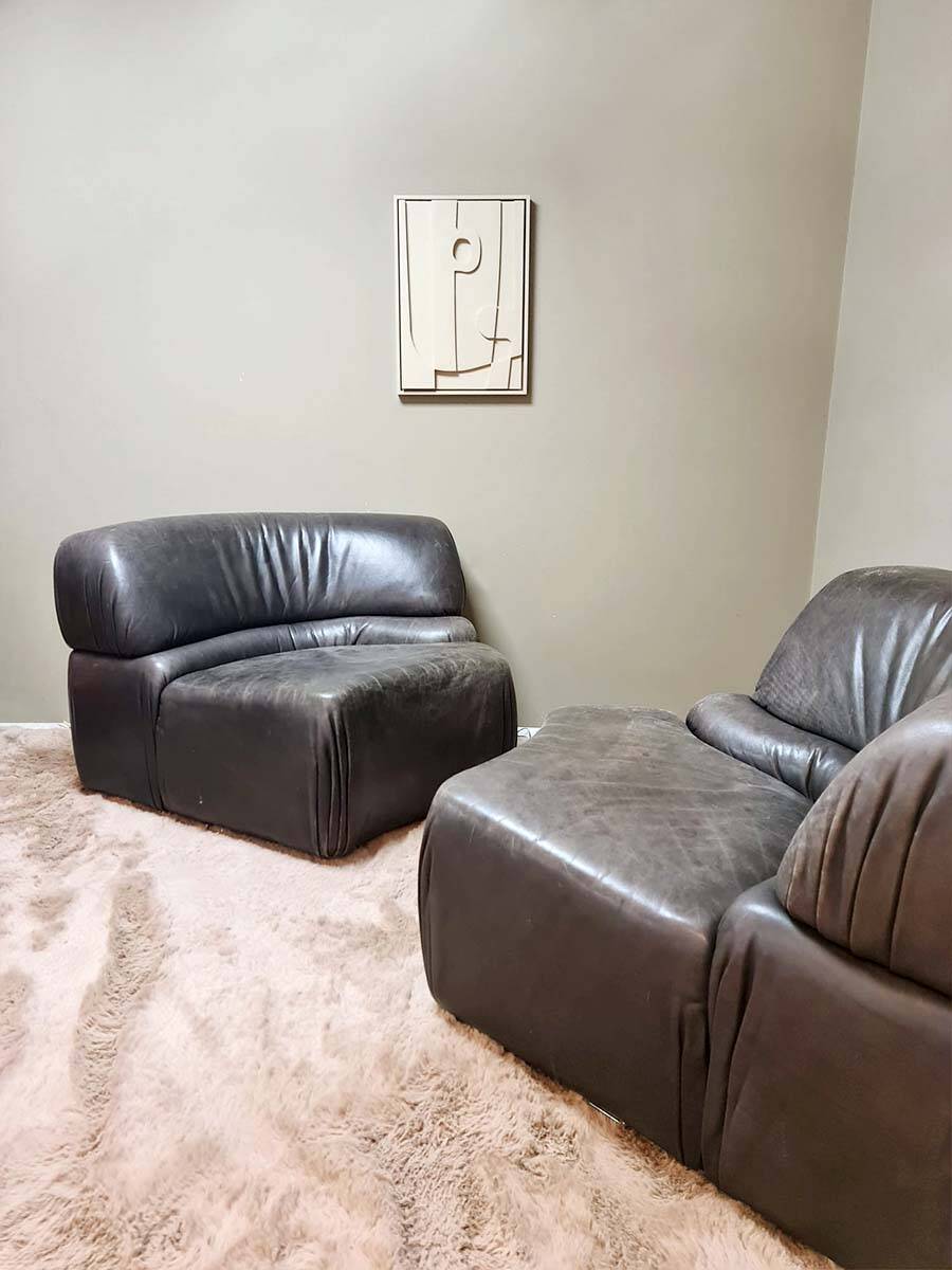 Vintage leather modular sofa Cosmos DS-28 De Sede 1970