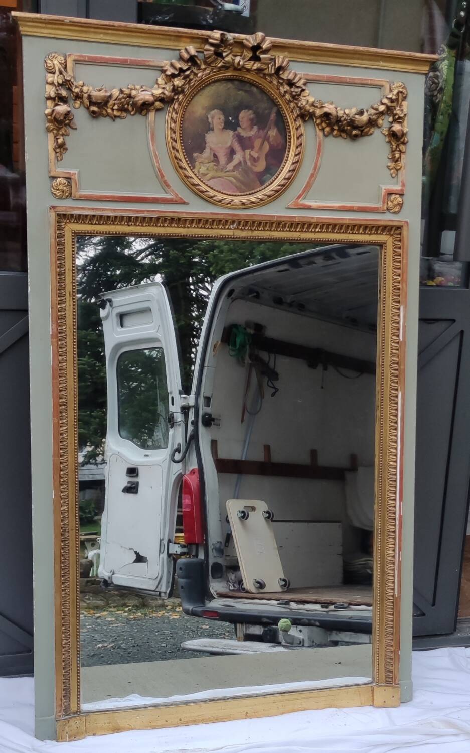 Old trumeau mirror