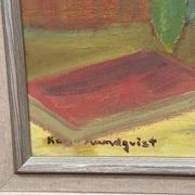 Swedish Oil on Panel “Spring Bouquet” by K Lundquist, Vintage & Framed 40×48cm