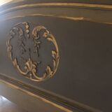 bed in solid walnut patinated Louis XVI style 160X200 cm