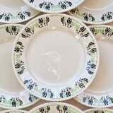 Set of 9 flat plates Paulette H.B.C Choisy le Roi