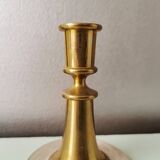 Set de 2 bougeoirs en laiton avec nacre, années 1970