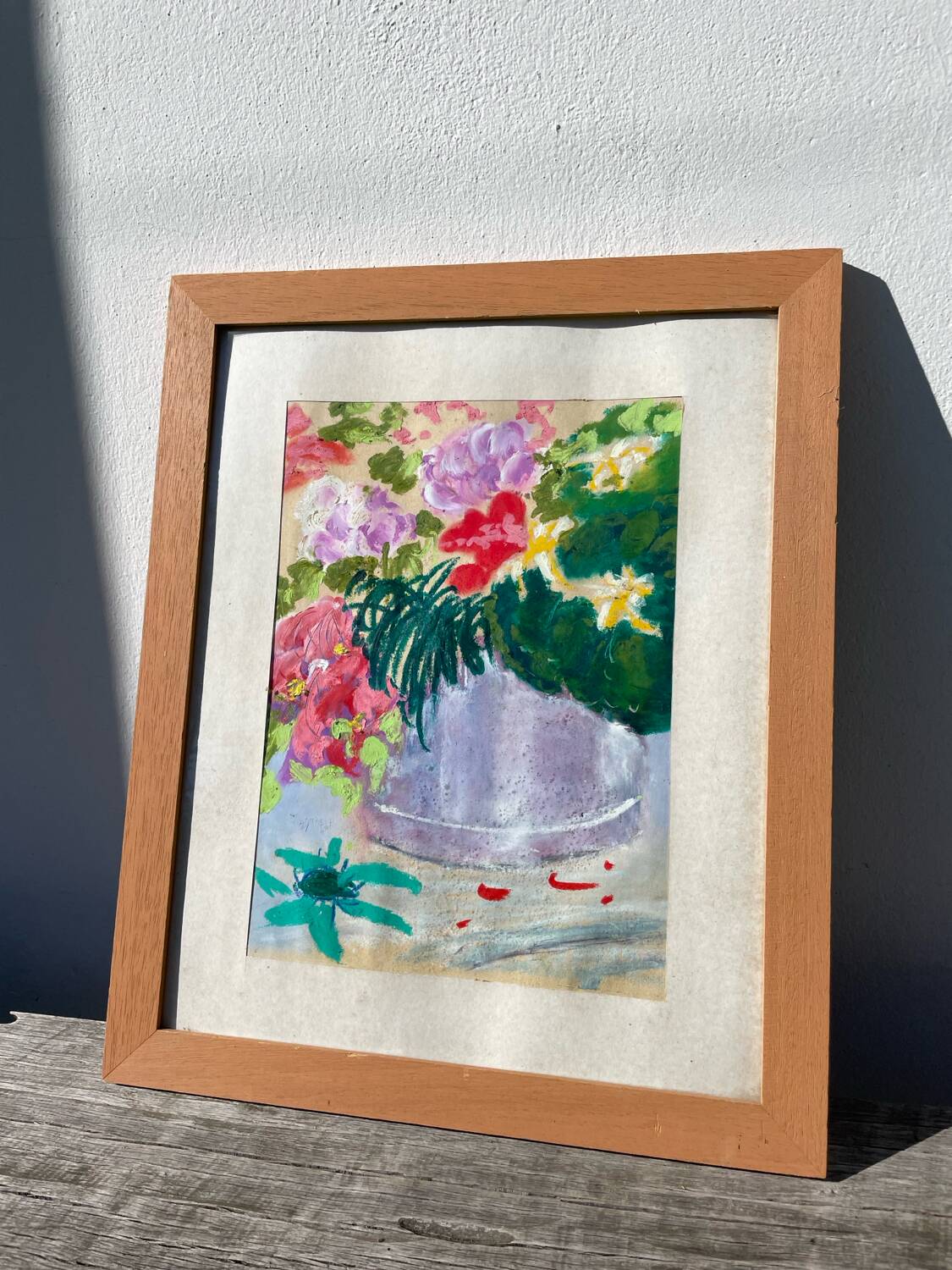 Painting bouquet of flowers painted in oil