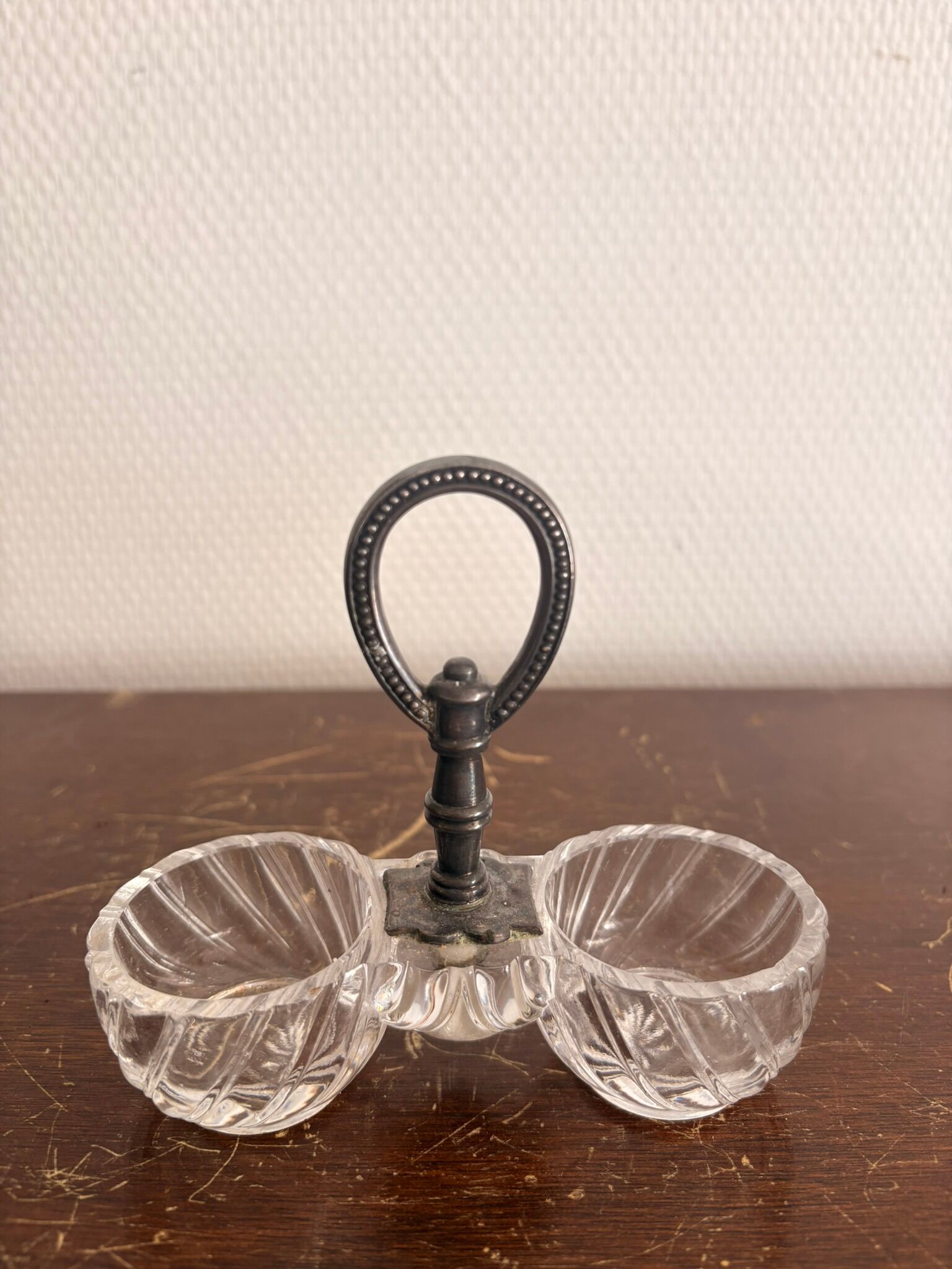 Ancien Porte Condiment Saleron Salière Poivrier Métal Argenté Christofle