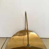 Log holder basket for brass fireplace