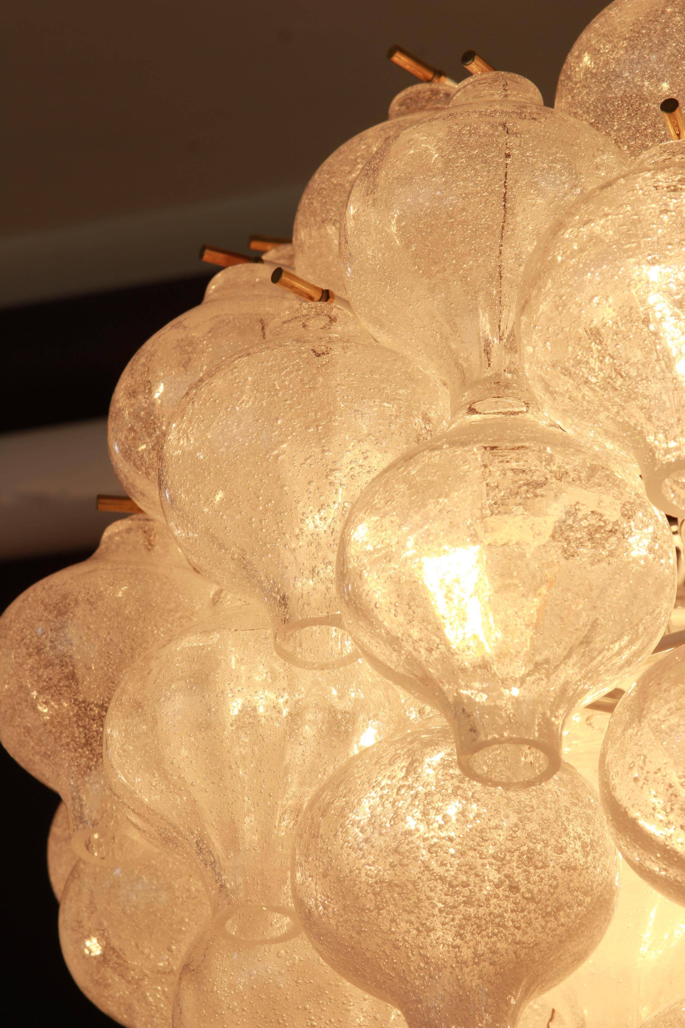 1 of 6 large tulip glass chandeliers by Kalmar, Austria, 1960s