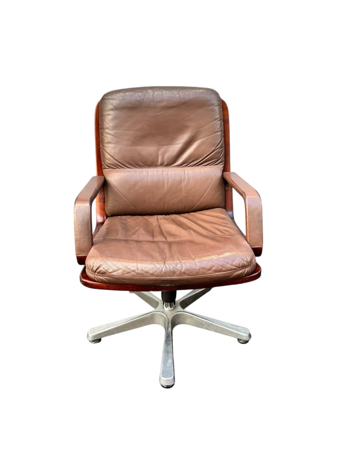 vintage leather and wood office/conference chair – st