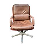 vintage leather and wood office/conference chair – st