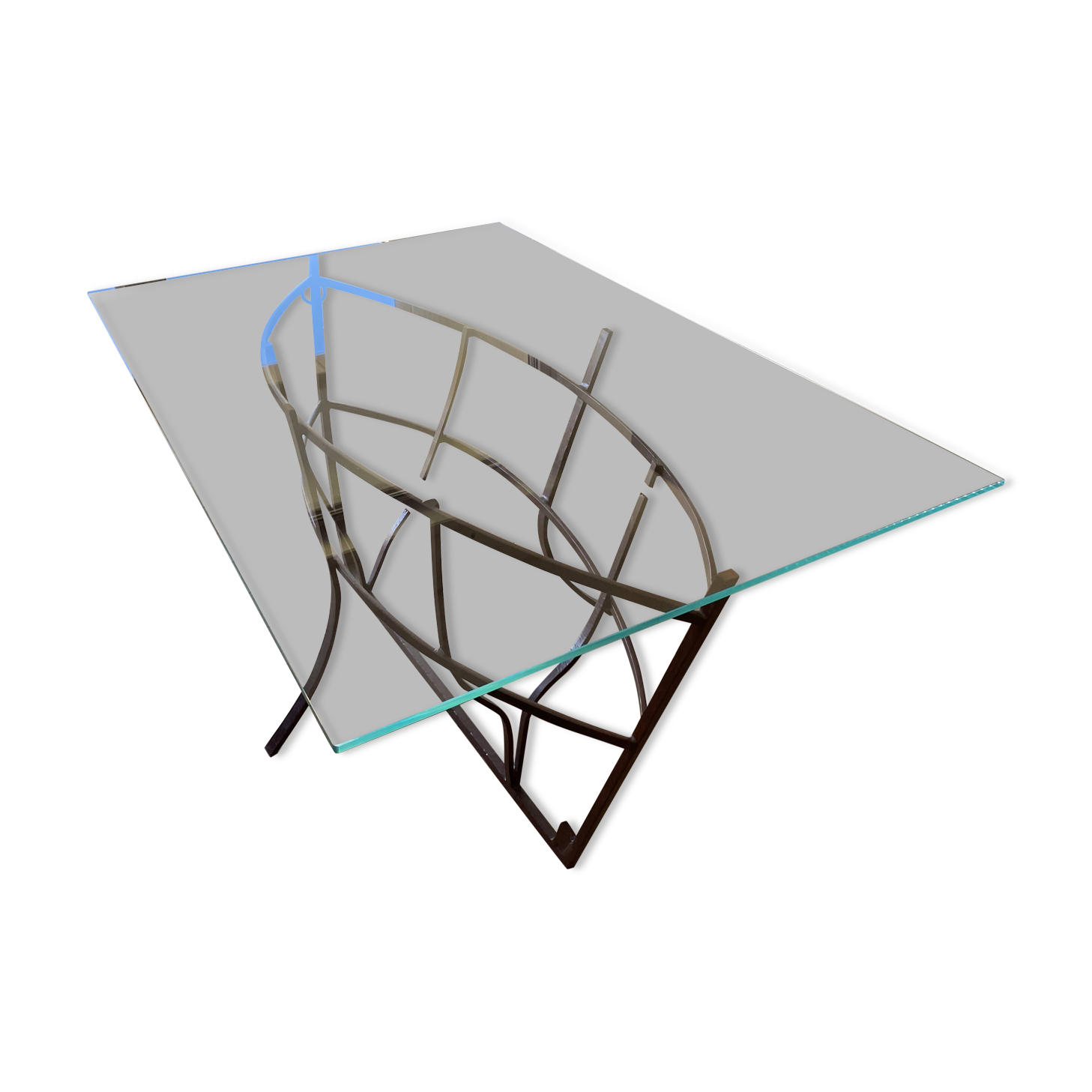 Table sculpture "boat shell" – artistic ironwork, unique piece