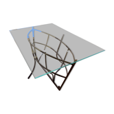 Table sculpture "boat shell" – artistic ironwork, unique piece