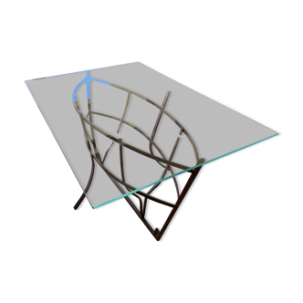 Table sculpture "boat shell" – wrought iron art, unique piece