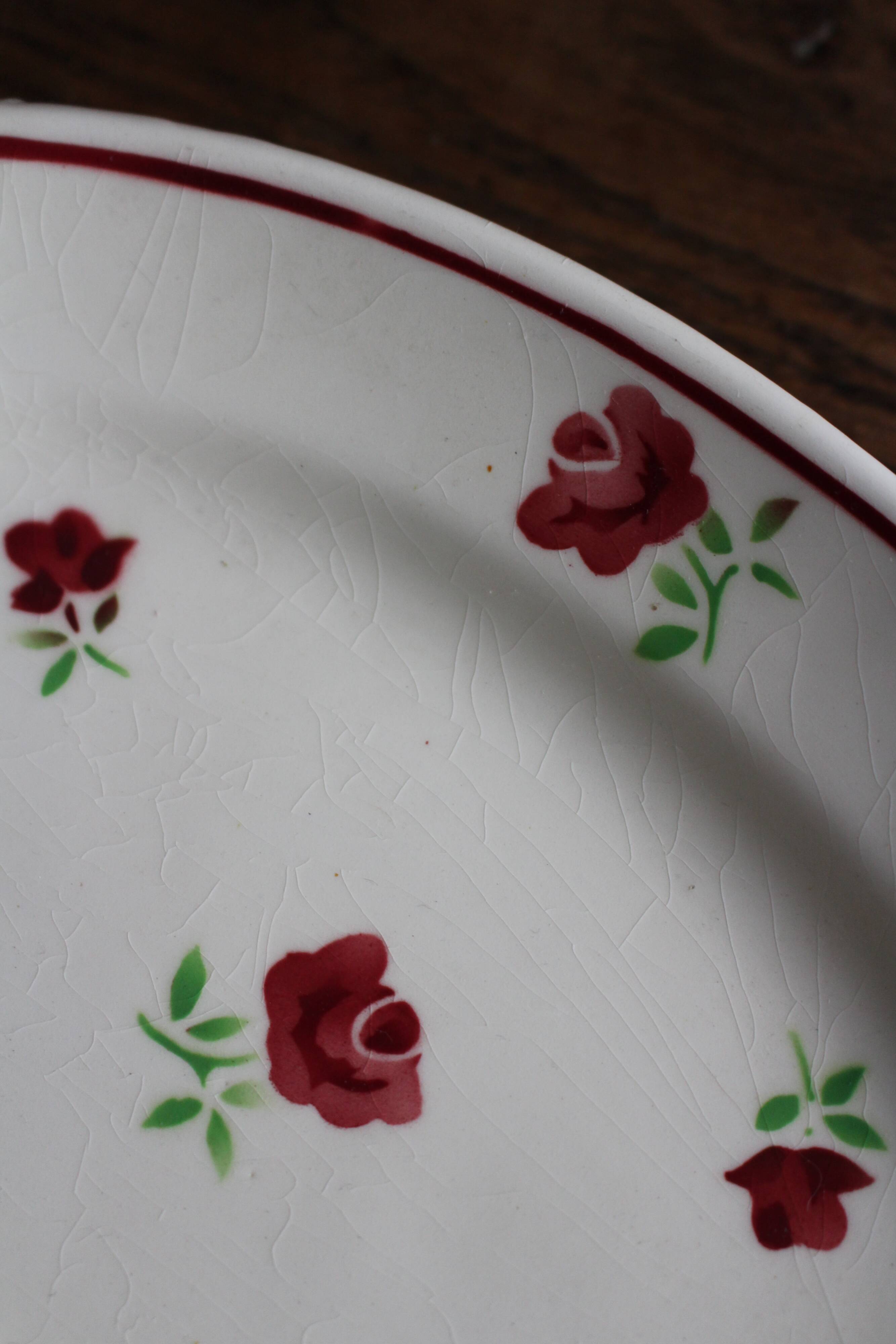Ravier fleurs rouges Mireille Bandonviller Art Deco