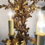 Louis XIV style brass wall lamp 9 arms