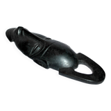 African ebony wood mask - vintage bearded head ethnic africa 22x7