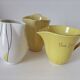 Set of three Salins Clair de Lune Panama vintage jugs.
