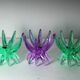 Friedel Lotus Lucite candle holders Germany 1960 x3