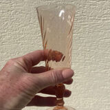 Set of 3 pink Champagne flutes Rosaline 1970