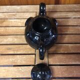 Old vintage black ceramic elephant shaped teapot #a474
