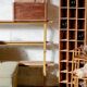 Vintage rattan bedside table
