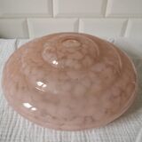 Speckled pink opaline pendant light
