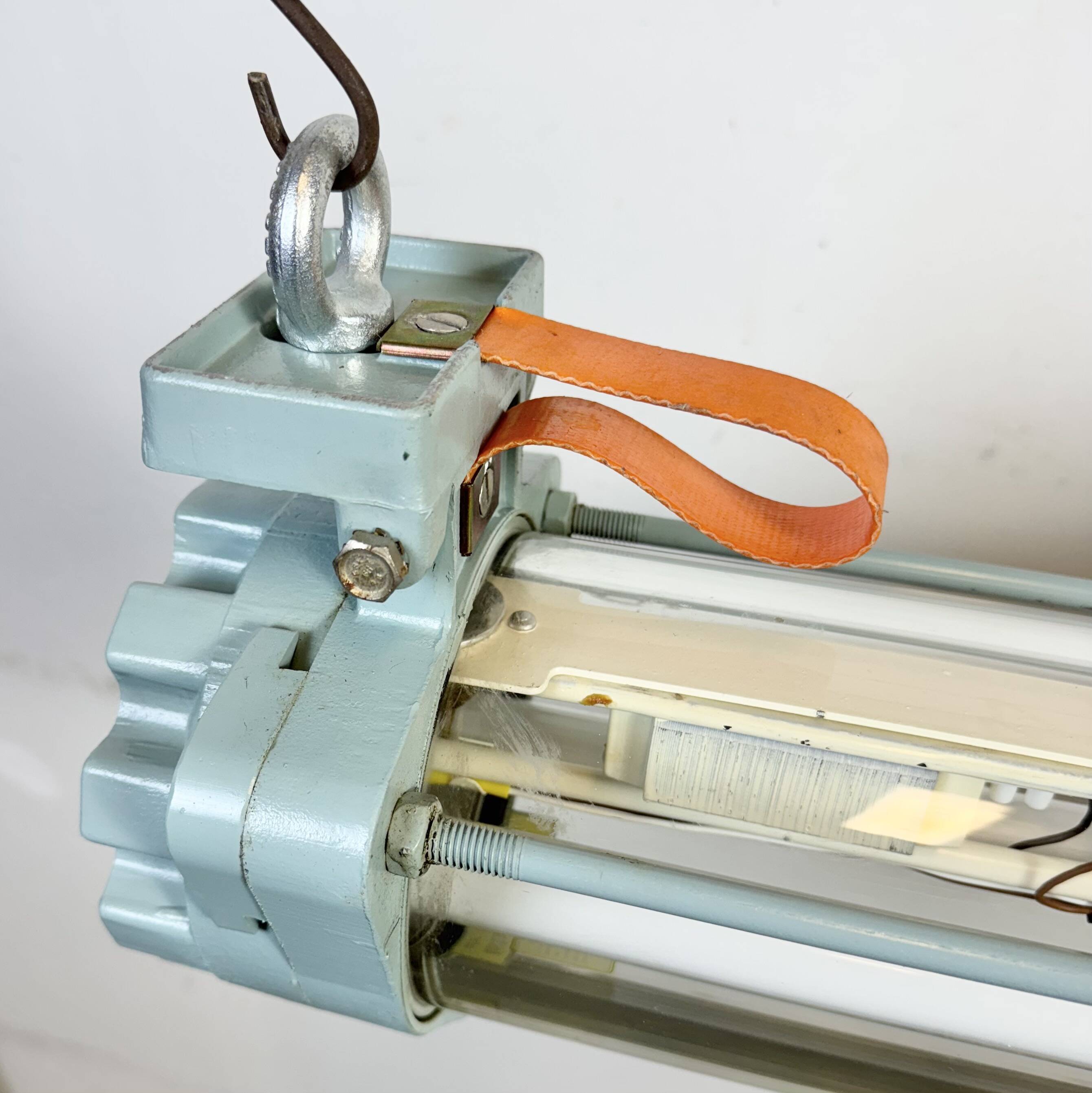 Industrial East German Fluorescent Tube Light From Leuchtenbau Wittenberg, 1980s