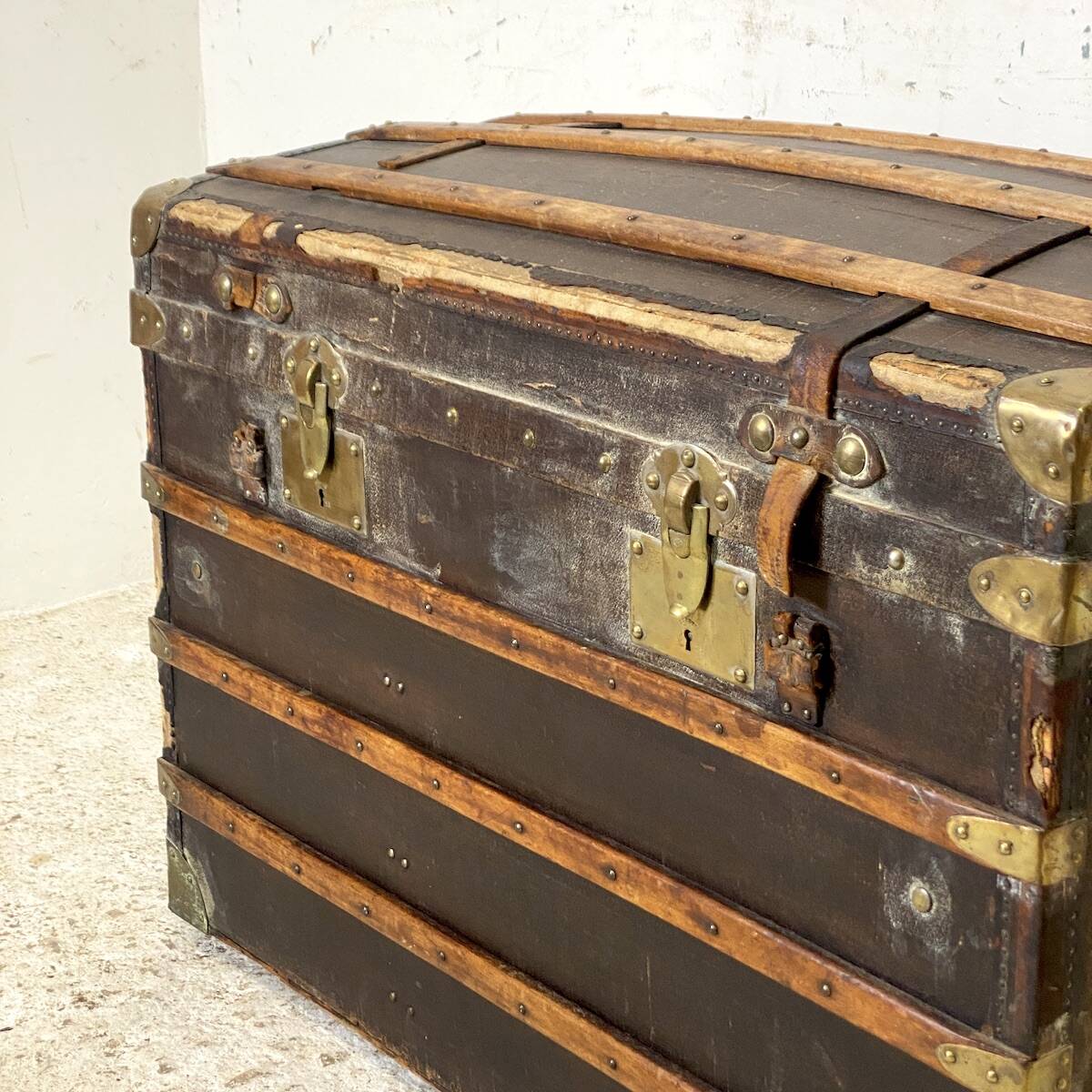 Large vintage travel trunk from the 1930s.