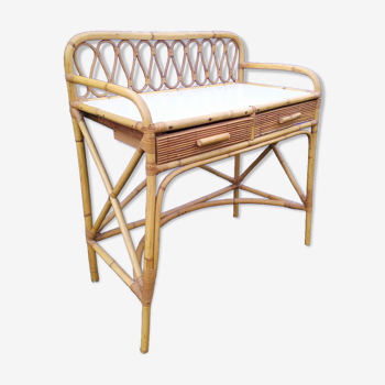 Vintage bamboo and rattan desk