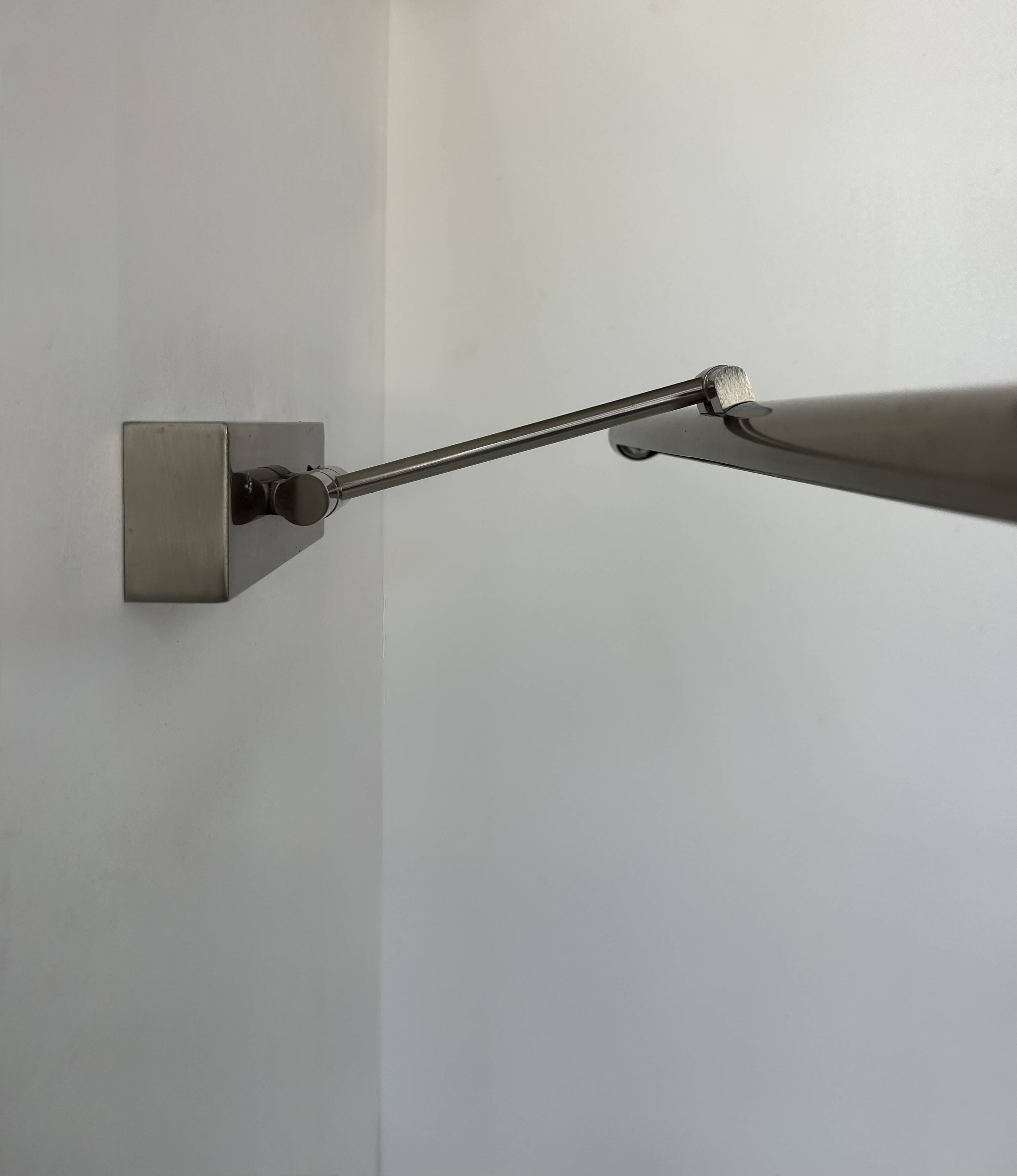 Vintage chrome adjustable wall light, France, 1980